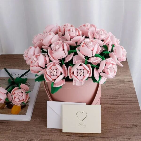 Electrib Rose Building Block Bouquet 0W 0V 0Ah 0km/h 0km 0" Decorative Assembly Gift - Image 3