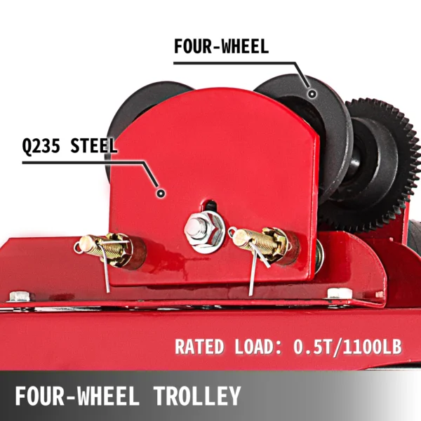 VEVOR 1700LBS/2200LBS Wired Electric Hoist Crane with Trolley Portable Lifter Overhead Winch Effort Elevator for Garage Lifting - Image 5