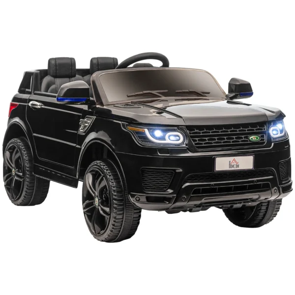 HOMCOM 3-6 year old kids electric car with 2 motors and remote Control 12V 110x68x52 cm black - Image 2