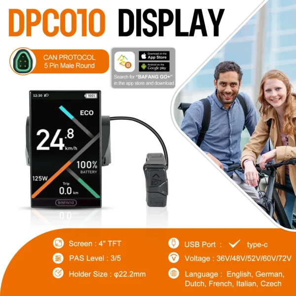 BAFANG CAN BUS System Display 5PIN Male E-Bike 0-5 / 0-9 PAS Electric Bicycle Computer For CAN Protocol Motor Conversion Kits - Image 2