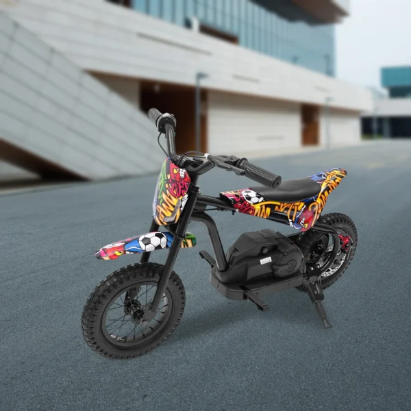 Kids Electric Motorcycle 150W 24V 3.0AH Battery Dual Speed LED Lights for Children Over 6 Years Black Colorful – Image 3