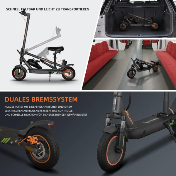 HONEYWHALE M2 Max-B Electric Scooter With Seat 350W Motor 32Km Max Range 32Km/H Max Speed Foldable Escooter Adult 12.5Ah Battery - Image 6