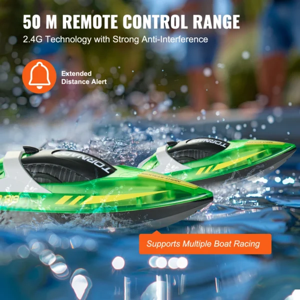 VEVOR HJ819 RC Boat 2.4GHz 12 km/h High Speed Remote Control Racing Boat Waterproof Electric Radio Toys for Boys 14Y+ Gifts - Image 5