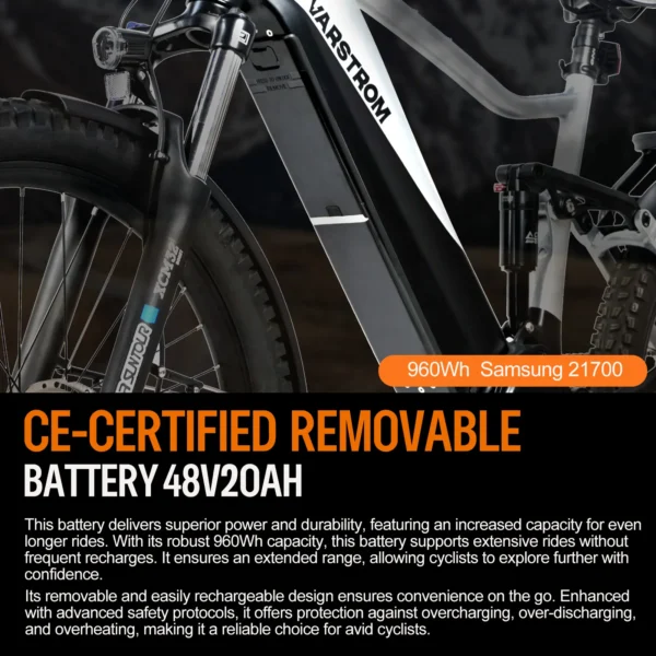 Accolmile Electric Mountain Bike Ebike Off-Road 960Wh Battery 750W Mid Motor Cycling Bicycles Mens Trekking MTB [ EU Direct ] - Image 2