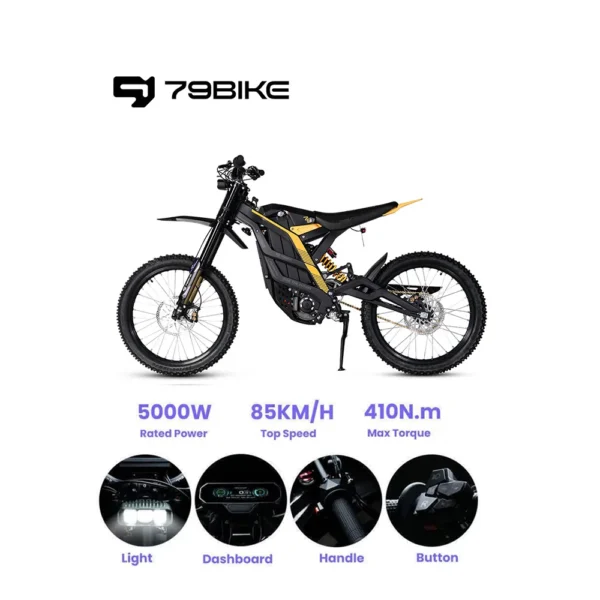 79BIKE Falcon Pro 5000W 72V 35AH Electric Motorcycle - Image 5