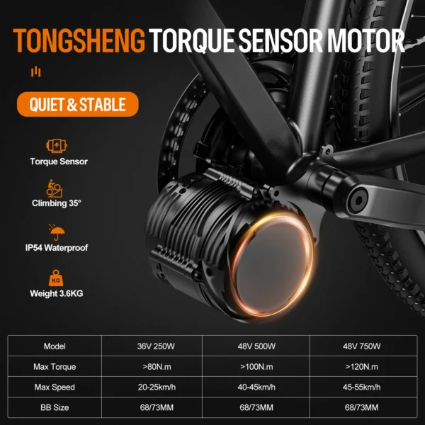 Tongsheng Mid Drive Motor Kit TSDZ8 TSDZ2B 250W 350W 500W 750W 1000W electric bicycle Conversion Engine torque sensor for Ebike – Image 2