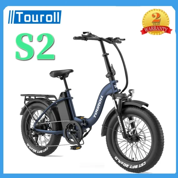 Touroll S2 Adult Bikes 20" 250W Motor Electric Bikes 25km/h 720Wh Battery 120km Range 48V 15Ah Electric Bicycles