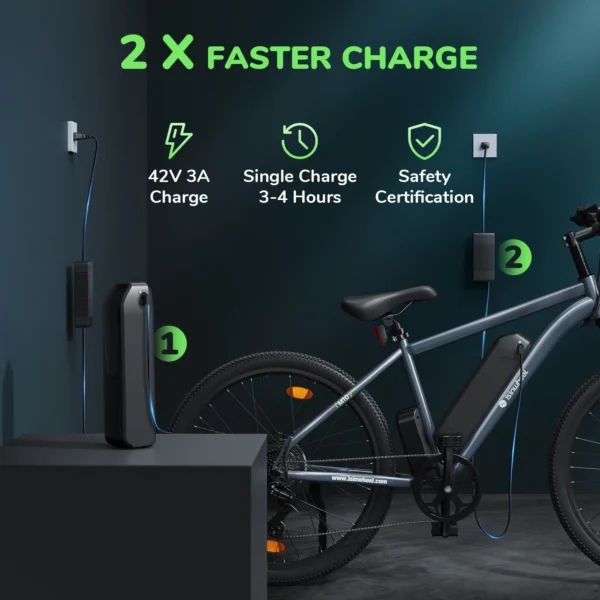 isinwheel M10 500W 36V 10.4Ah >50km/h 31-60km 26" City Electric Bicycle - Image 4