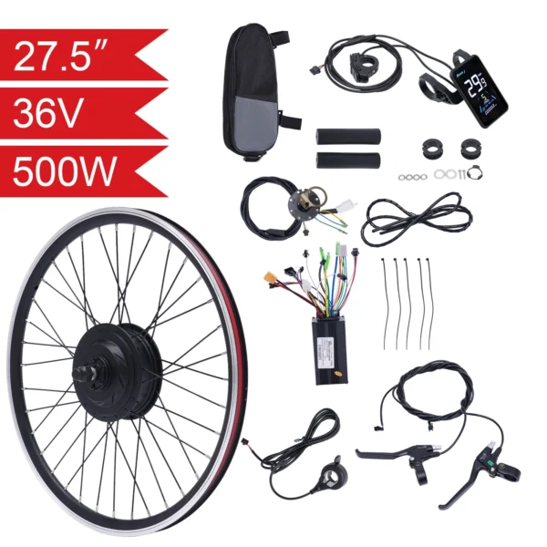 27.5” 36V 500W Electric Bike Front WheelConversion Kit Ebike Rear Bicycle Hub Motor Wheel Conversion Kit with LCD Display – Bild 6