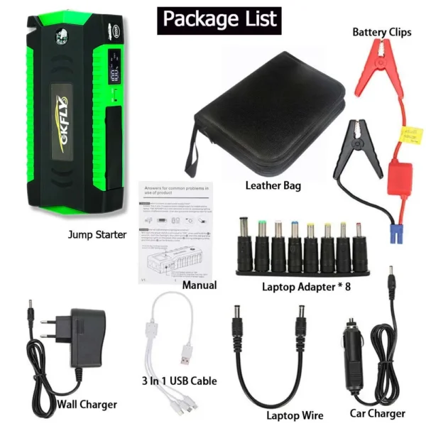 GKFLY 18000mAh Car Jump Starter Power Bank 1200A Portable Charger Car Booster For 12V Car Emergency Booster Starting Device - Image 6