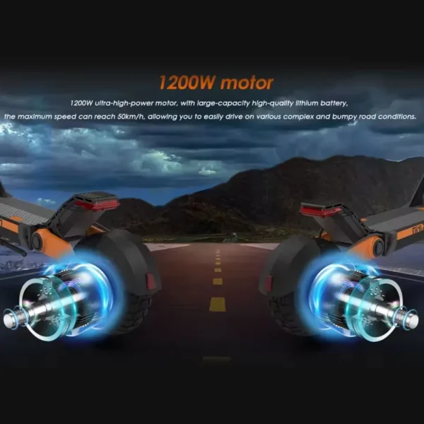 KuKirin G3 Electric Scooter Peak 1450W Motor 63km Max Range 52V 18Ah 52KM/H Speed Touchable Display Control Off-road EScooter - Image 5