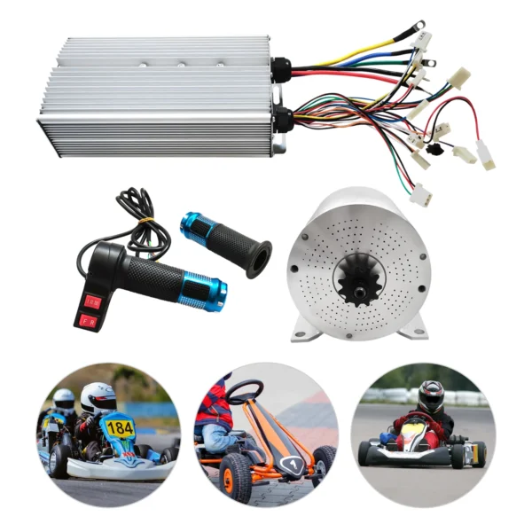 Brushless DC Motor Kits, 72V 3000W BLDC Motor Kit w/Controller+Throttle+Keylock, Brushless Motor Scooter Motorcycle Engine Ebike