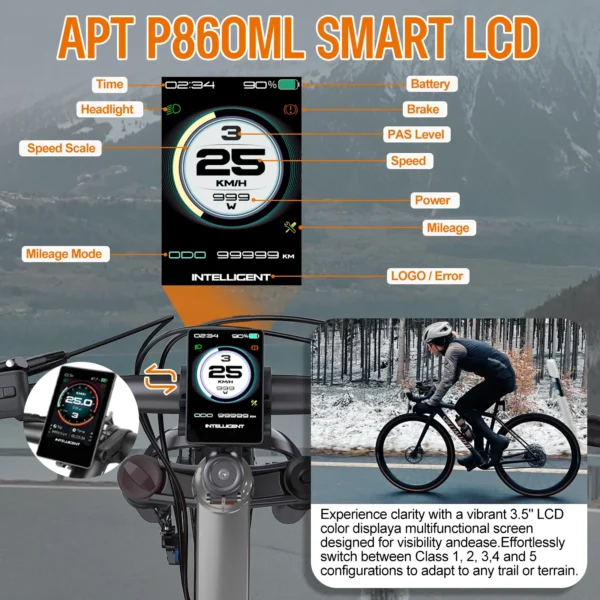 Accolmile Electric Mountain Bike Ebike eMTB Cola Bear 2.0 48V 750W Mid Motor ,960Wh Hidden Battery, 11-Speeds Transmission - Image 4