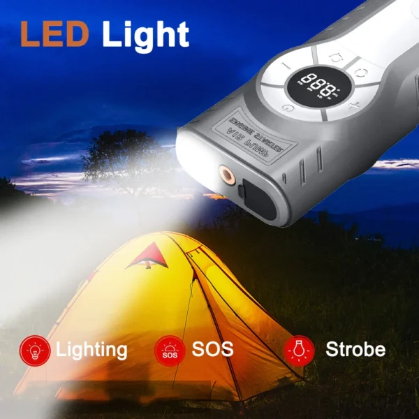 Car Jump Starter Air Pump Power Bank Lighting Portable Air Compressor 22000mAh Cars Battery Starters Starting Auto Tyre Inflator - Image 5