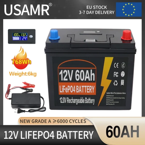 USAMR 60Ah 12V LiFePO4 Battery - Image 3