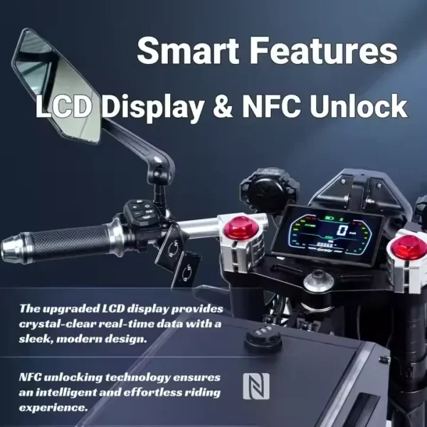 M10 72V 50Ah 10000W Dual Drive Electric Motorbike - Image 3