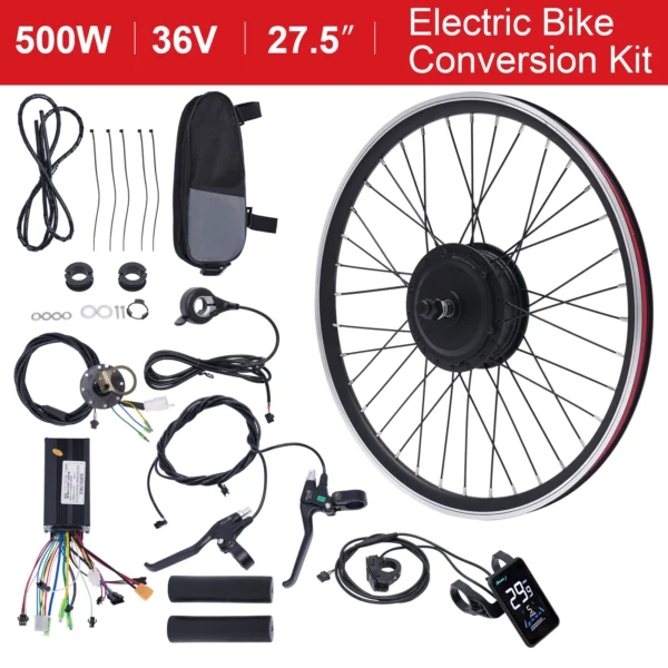 27.5” 36V 500W Electric Bike Front WheelConversion Kit Ebike Rear Bicycle Hub Motor Wheel Conversion Kit with LCD Display – Bild 3