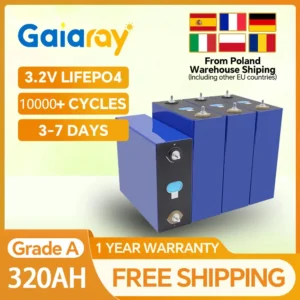 Gaiaray 320Ah 3.2V LiFePO4 Battery Cells