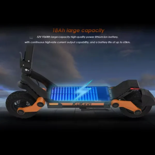 KuKirin G3 Electric Scooter Peak 1450W Motor 63km Max Range 52V 18Ah 52KM/H Speed Touchable Display Control Off-road EScooter - Image 6