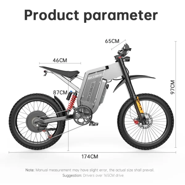 EKXBIKE X21 Max Electric Motorcycles 3000W Powerful Motor 48V30AH Battery 85Km/h 20*4.0" Tire Off-road MTB Electric Bike Adult - Image 6
