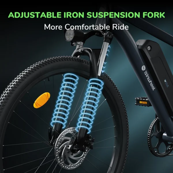 isinwheel M10 500W 36V 10.4Ah >50km/h 31-60km 26" City Electric Bicycle - Image 5