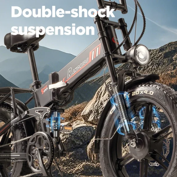 RANDRIDE YX20M Electric Bike 48V20AH Battery 2000W Dual Motor CST 20*4.0" Tire 52km/h Electric Bicycle Mountain off-road e bike - Image 5