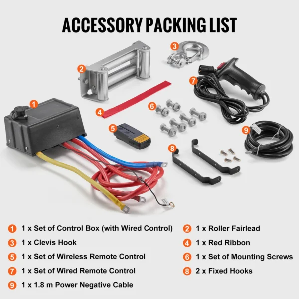VEVOR 18000lbs Electric Winch Car Truck Steel Cable Winch with 85ft Wire Rope Wireless Remote Control for Towing Off-Road SUV - Image 6