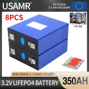 USAMR 8pcs 3.2V 350Ah LiFePO4 Battery Cells