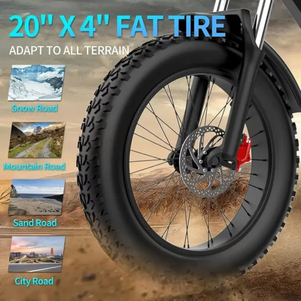 RIDSTAR Q20pro 2000W 52V 40Ah 30-50km/h >60km 20" Mountain E-bike - Image 2