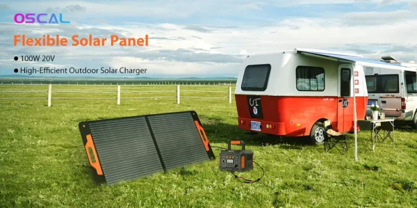 Blackview Oscal PM100 Foldable Solar Panel, IP65 Waterproof, with Type-C QC3.0, USB Output and 5-in-1 Cable - Image 5