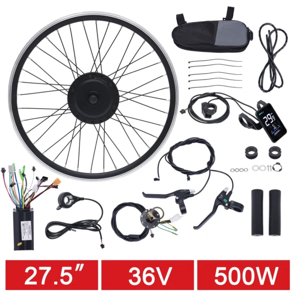 27.5” 36V 500W Electric Bike Front WheelConversion Kit Ebike Rear Bicycle Hub Motor Wheel Conversion Kit with LCD Display – Bild 2