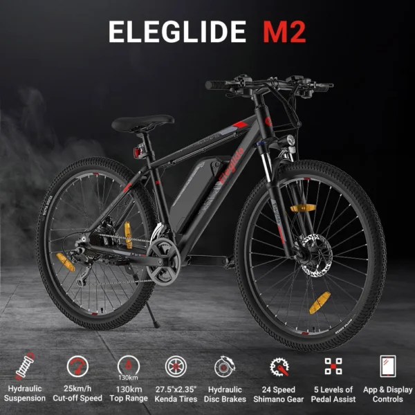 Eleglide M2 Electric Bikes 27.5" And 29" 250W Motor 36 V15AH 125km Range App Control Electric Bicycles Cheap Electric Bike - Pilt 3