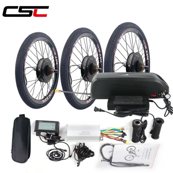 CSC Electric bike Conversion Kit 48V 1000W 1500W gearless motor Wheel MTX SUNRINGL RIM 26in 27.5in 29inch Kit with 48V battery