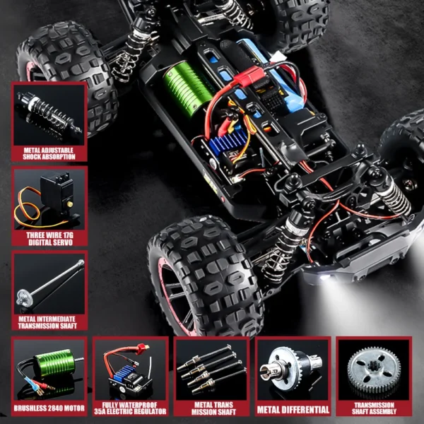 HAIBOXING 2105A 75KM/H 1:14 RC Car 4WD Brushless Remote Control Cars High Speed Drift Monster Truck for Adults Children Toys - Image 6