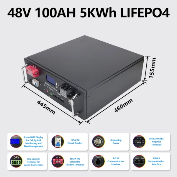 USAMR 100Ah 48V LiFePO4 Battery - Kuva 2