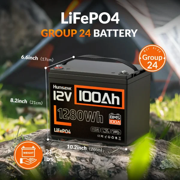 Humsienk 100Ah 12V LiFePO4 Battery – Bild 3
