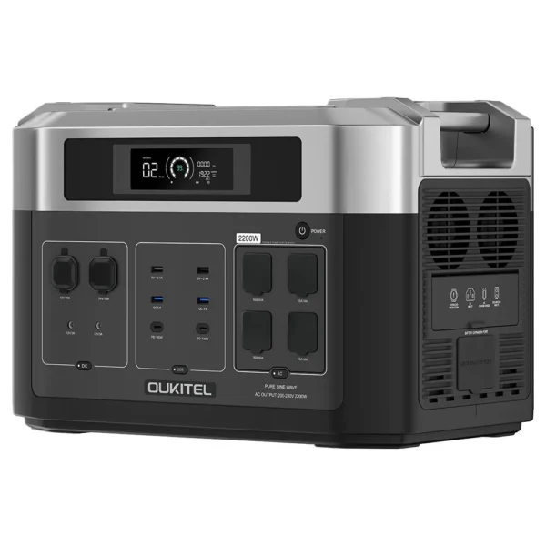 OUKITEL BP2000 Portable Power Station 2048Wh/640000mAh LiFePO4 Battery 2200W AC Output Solar Generator Charging Stations - Image 2