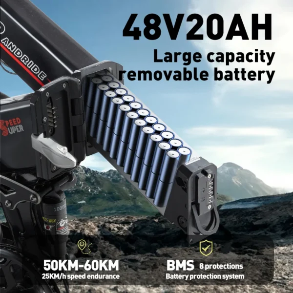 RANDRIDE YX20M Electric Bike 48V20AH Battery 2000W Dual Motor CST 20*4.0" Tire 52km/h Electric Bicycle Mountain off-road e bike - Image 2