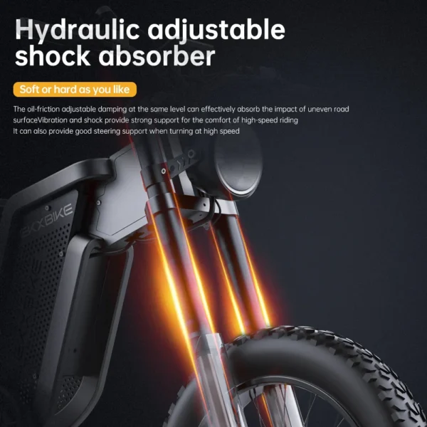 EKXBIKE X21 2000W 48V 35AH 55km/h 20“ Off-Road Mountain Fat E-bike - Image 3