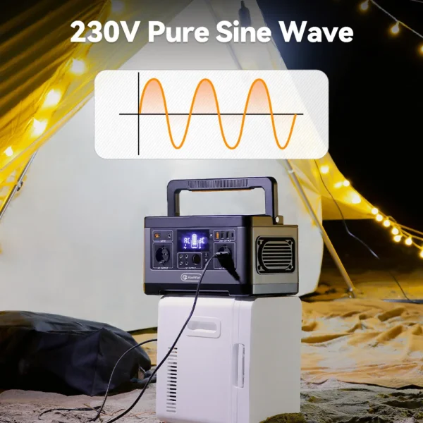 Flashfish P63 Portable Power Station 520Wh/140400mAh Lithium Battery Solar Generator, 500W AC Output, 5xDC Ouputs, 4xUSB Outputs - Image 2