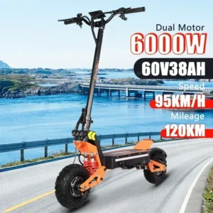 Electrib X5 6000W 60V 38Ah 100KM/H 120KM 11" Two-wheel Electric Scooter