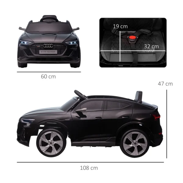HOMCOM electric car for kids Audi e-tron Speed 3-5 km/h Black - Image 3