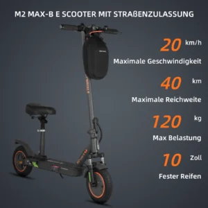 HONEYWHALE M2 Max-B Electric Scooter With Seat 350W Motor 32Km Max Range 32Km/H Max Speed Foldable Escooter Adult 12.5Ah Battery
