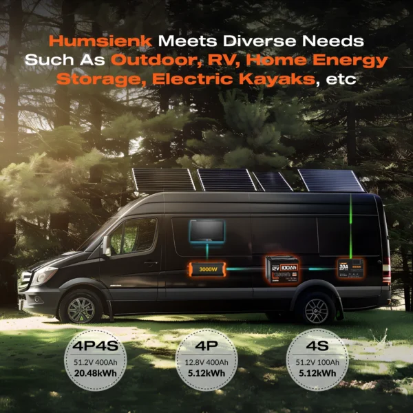 Humsienk 100Ah 12V LiFePO4 Battery - Kuva 5