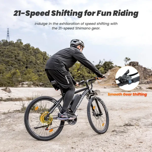 Touroll U1 26 Adult Electric Bike 26" 250W Motor 13Ah Removable Li-ion Battery 21-Speed MTB Bicycle Electric Mountain Bike - Image 2