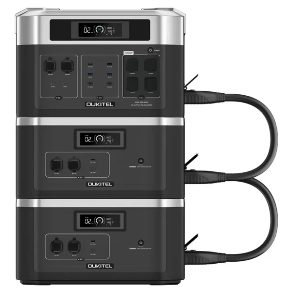 OUKITEL BP2000 Portable Power Station 2048Wh/640000mAh LiFePO4 Battery 2200W AC Output Solar Generator Charging Stations - Image 3