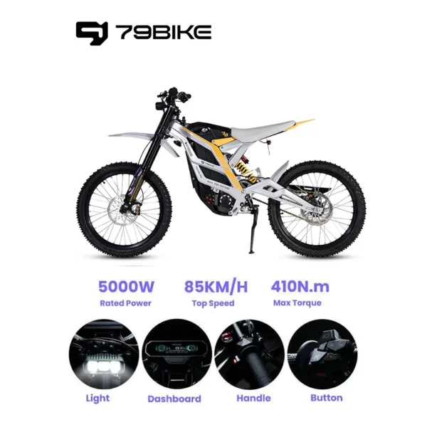 79BIKE Falcon Pro 5000W 72V 35AH Electric Motorcycle - Image 2