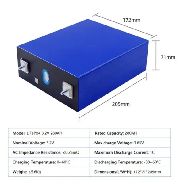 Gaiaray 3.2V 280Ah Battery Cells - Image 4