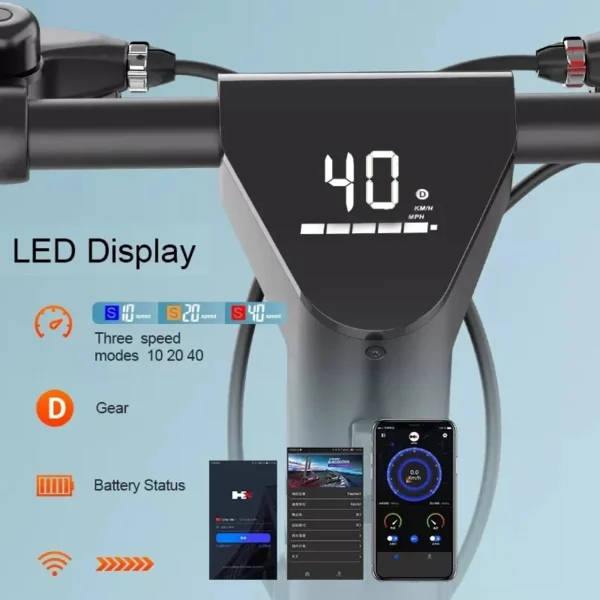 HX X9 550W 48V 15.6Ah 40km/h 100km 10" Two-wheel Electric Kick Scooter - Image 5