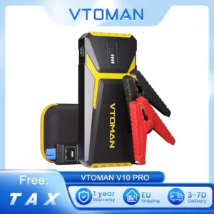 VTOMAN V10 PRO 4500A Car Jump Starter, with LED Lights, Type C Quick Charge, for 12V Vehicles, 24 Months Standby Time, Portable
